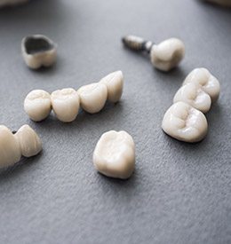 Dental crowns and bridges prior to placement